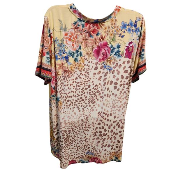 Johnny Was Wildflower Women's Size‎ Large Crew Blouse Shirt Swing Bamboo - Picture 2 of 5